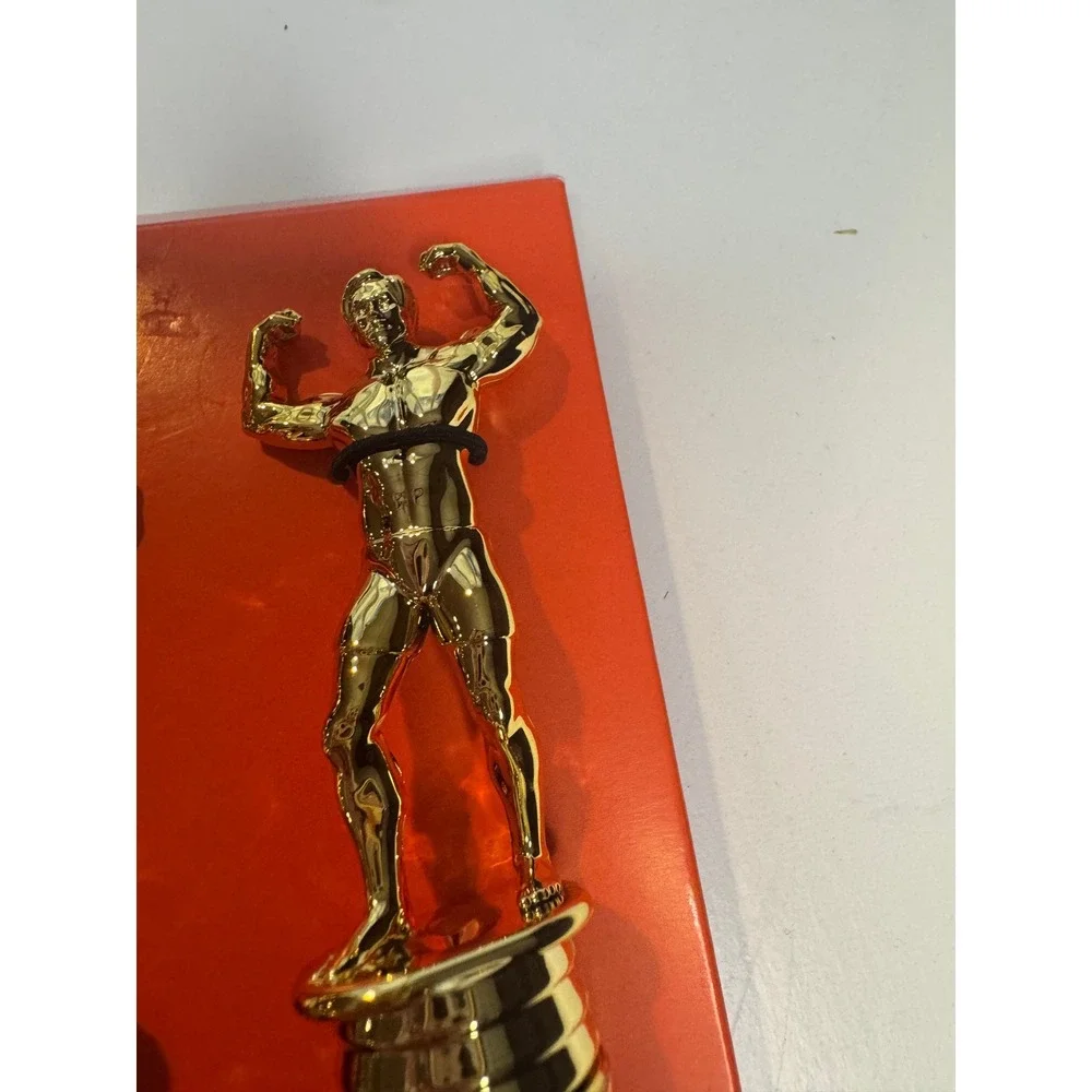NEW‎ Garven Bar Muscle Man Bodybuilder Wine Stoppers Gold Tone Pair